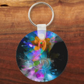 Mooie kleurrijke verf met kleverige verfkleppen va sleutelhanger (Voorkant)