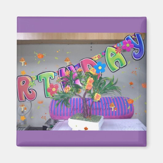 Mooie kleurrijke verjaardagskunstprint magneet (Voorkant)