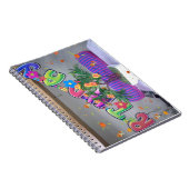 Mooie kleurrijke verjaardagskunstprint notitieboek (Rechterzijde)