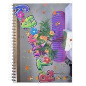 Mooie kleurrijke verjaardagskunstprint notitieboek (Voorkant)