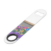 Mooie kleurrijke verjaardagskunstprint speed flessenopener (Achterkant Gekanteld)