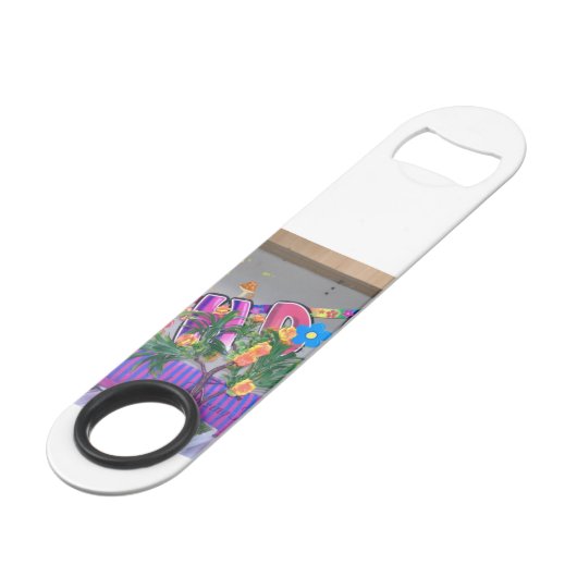 Mooie kleurrijke verjaardagskunstprint speed flessenopener (Achterkant Gekanteld)