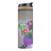 Mooie kleurrijke verjaardagskunstprint thermosbeker (Gedraaid links)