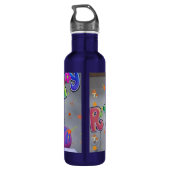 Mooie kleurrijke verjaardagskunstprint waterfles  (Achterkant)