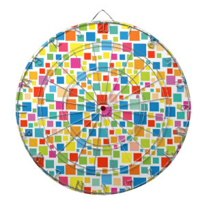 Mooie kleurrijke vierkante patronen dartbord