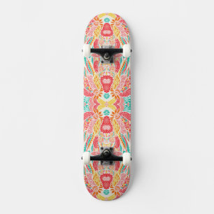 Mooie kleurrijke vintage bloemenpatroon persoonlijk skateboard