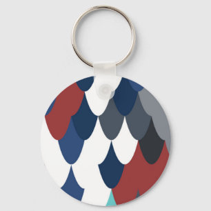 Mooie kleurrijke vis korst patroon sleutelhanger