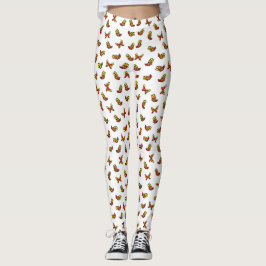 Mooie Kleurrijke Vlinderprint op Wit Leggings