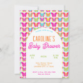 Mooie Kleurrijke Vlinders Boog Meisje Baby Shower Kaart (Voorkant)