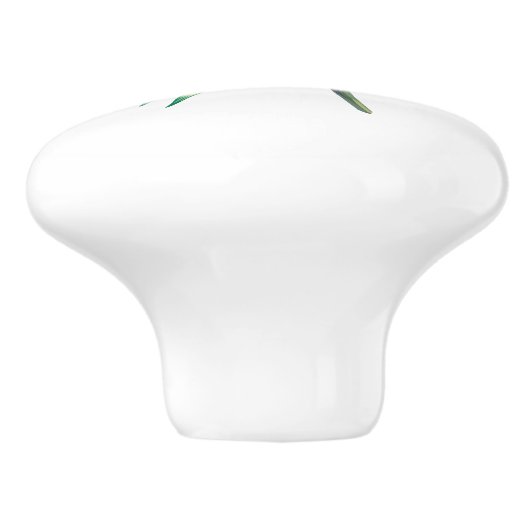 Mooie kleurrijke vogel en bloemen keramische knop (Zijkant)