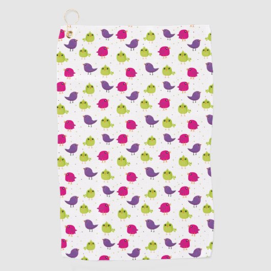 Mooie kleurrijke vogels golfhanddoek (Voorkant)