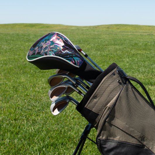 Mooie Kleurrijke Vrouw en Planten Golfheadcover (Insitu)