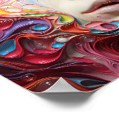 Mooie kleurrijke Vrouw van het Vrouwengezicht Poster (Hoek)