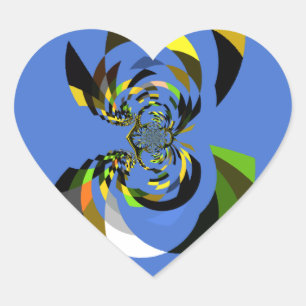 Mooie kleurrijke vrouwen silhouet Illustraties Hart Sticker