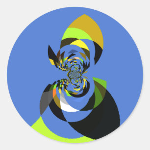 Mooie kleurrijke vrouwen silhouet Illustraties Ronde Sticker