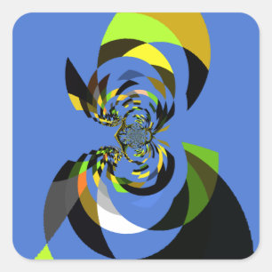 Mooie kleurrijke vrouwen silhouet Illustraties Vierkante Sticker