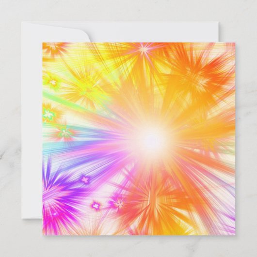 Mooie, Kleurrijke Vuurwerk, Ballonnen, Verjaardag Kaart (Achterkant)