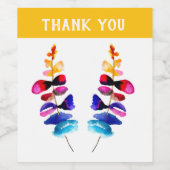 Mooie kleurrijke waterverf bladeren wijn etiket (Enkel label)