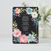 Mooie kleurrijke Waterverf bloemenbruiloft Bedankkaart (Staand voorkant)