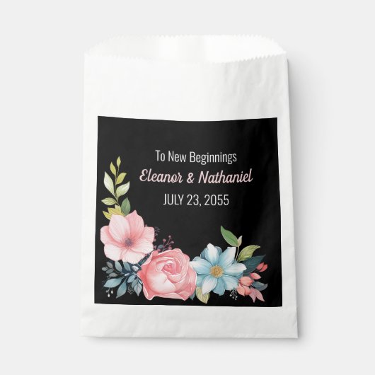 Mooie kleurrijke Waterverf bloemenbruiloft Bedankzakje (Voorkant)