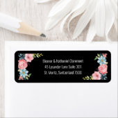 Mooie kleurrijke Waterverf bloemenbruiloft Etiket (Insitu)