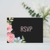 Mooie kleurrijke Waterverf bloemenbruiloft RSVP Kaartje (Staand voorkant)