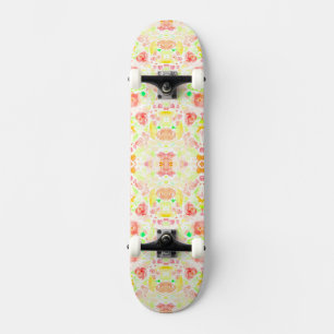 Mooie kleurrijke waterverf bloempatroon persoonlijk skateboard