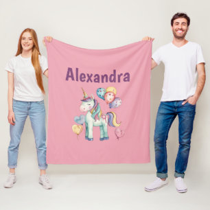 Mooie Kleurrijke Waterverf Eenhoorn Fleece Deken