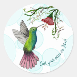 Mooie kleurrijke Waterverf kolibrie Sticker