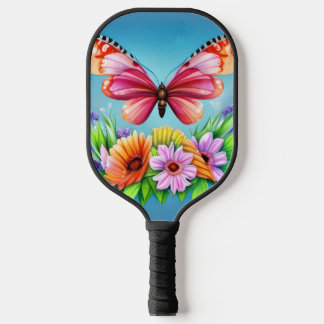 Mooie, kleurrijke Waterverf vlinder en ventilator Pickleball Paddle