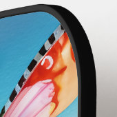 Mooie, kleurrijke Waterverf vlinder en ventilator Pickleball Paddle (Links Detail)