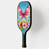 Mooie, kleurrijke Waterverf vlinder en ventilator Pickleball Paddle (Links)