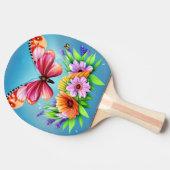 Mooie, kleurrijke Waterverf vlinder en ventilator Tafeltennisbatje (Zijkant)