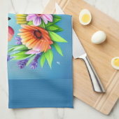 Mooie, kleurrijke Waterverf vlinder en ventilator Theedoek (Quarter Fold)