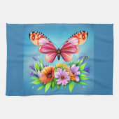Mooie, kleurrijke Waterverf vlinder en ventilator Theedoek (Horizontaal)