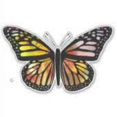 Mooie, kleurrijke Waterverf vlinder Sticker (Voorkant)