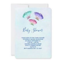 Mooie Kleurrijke Waterverf Vlinders Baby Shower