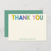 Mooie Kleurrijke Whimsical Moderne Typografie Aang Bedankkaart (Voorkant / Achterkant)