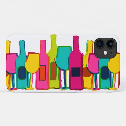 Mooie kleurrijke wijnflessen patroon Case-Mate iPhone case (Achterkant (horizontaal))