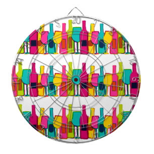 Mooie kleurrijke wijnflessen patroon dartbord