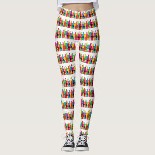 Mooie kleurrijke wijnflessen patroon leggings