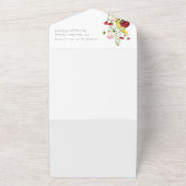 Mooie kleurrijke Wildflower bruiloft All In One Uitnodiging (Buitenkant)