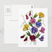 Mooie, kleurrijke zoete erwten briefkaart (Voorkant / Achterkant)