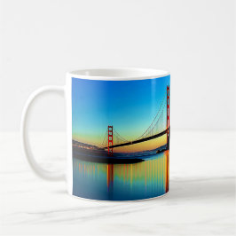 Mooie, kleurrijke zon op Golden Gate Bridge Koffiemok