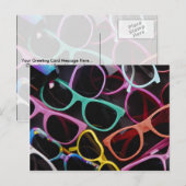 Mooie kleurrijke zonnebrillen briefkaart (Voorkant / Achterkant)