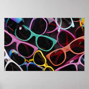 Mooie kleurrijke zonnebrillen poster