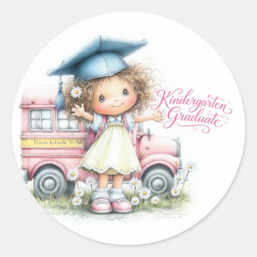 Mooie kleuter afstudeer sticker  (Voorkant)