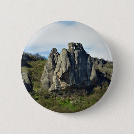 Mooie kliffen foto ronde badge ronde button 5,7 cm (Voorkant)