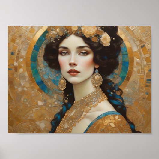 Mooie Klimt geïnspireerde Kunst, Donna van Rome, G Poster (Voorkant)