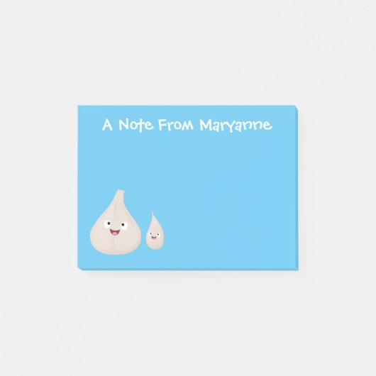 Mooie knoflook cartoon groente illustratie post-it® notes (Voorkant)